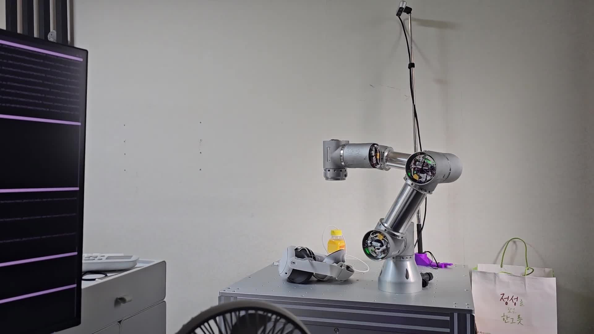 A real robot executing linear and circular motion